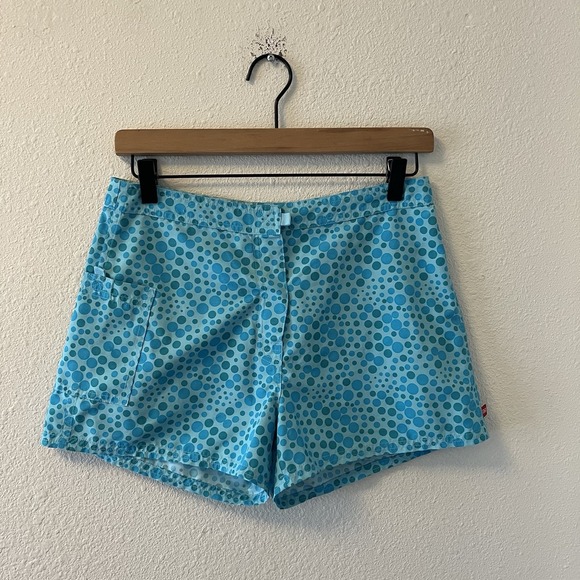 Mossimo Denim Pants - Vtg Mossimo Swim Shorts Women's Sm Blue Polka Dots Y2K Beach Surf Skate